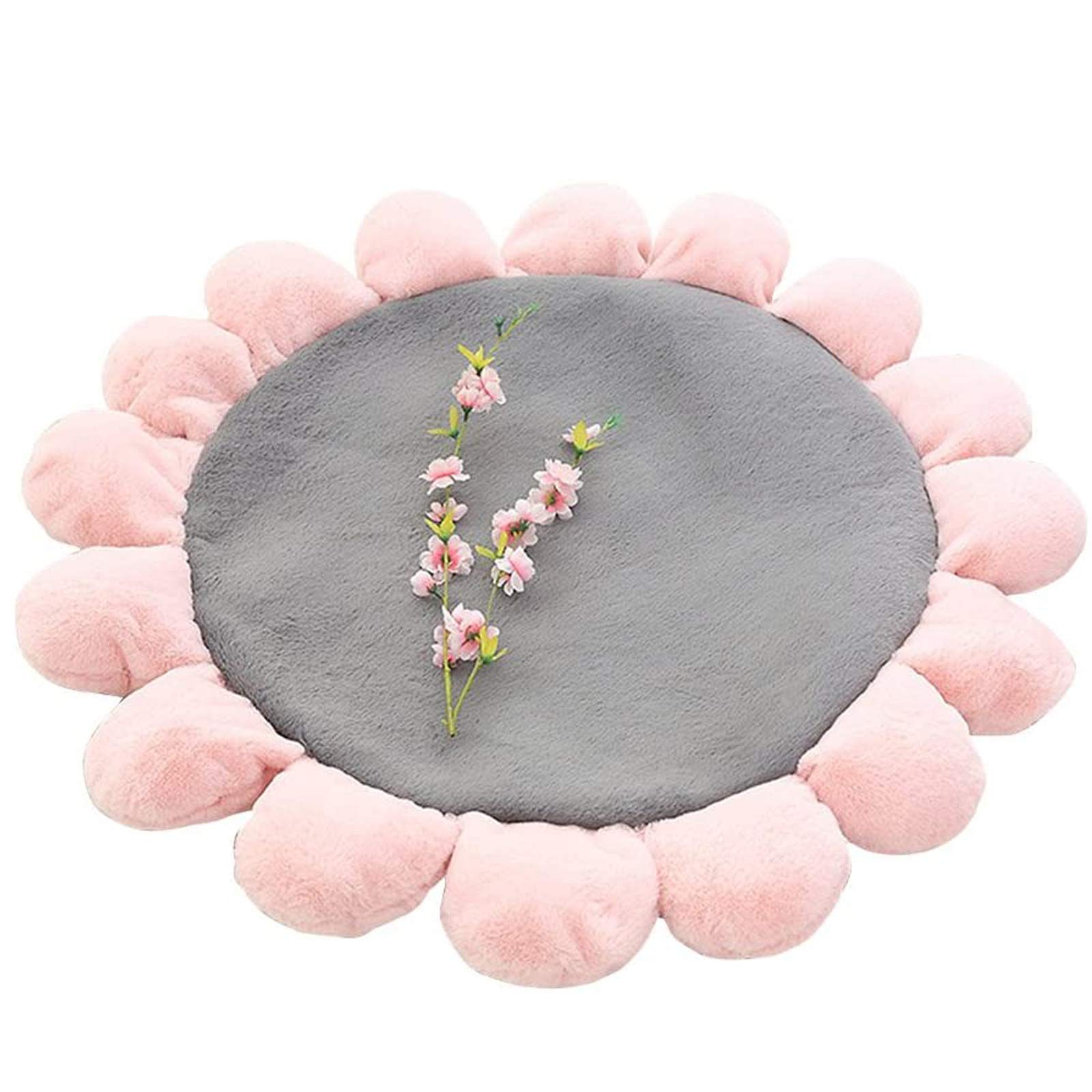 Oreiller de plancher fleur gris 110cm nid douceur enfant