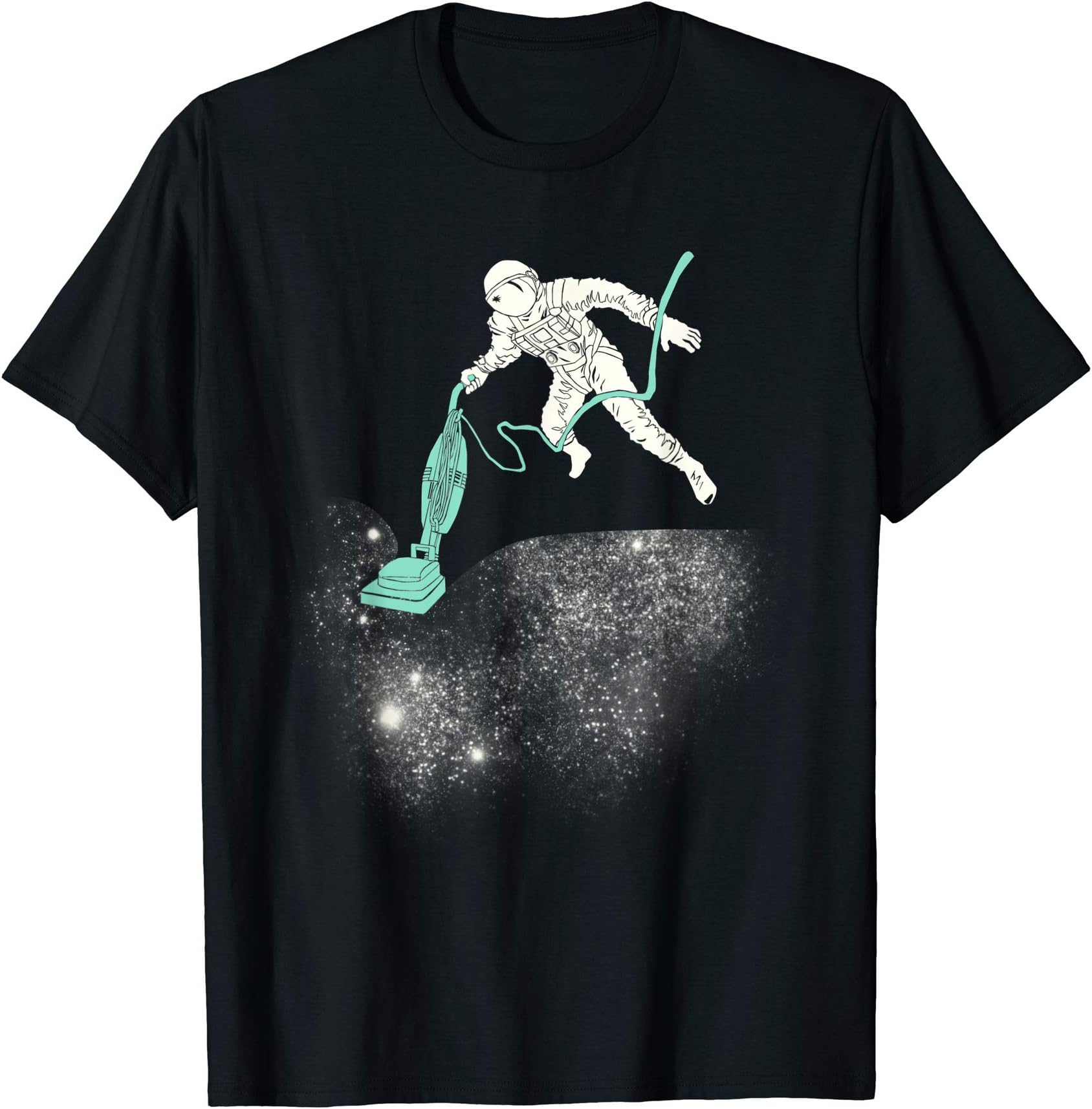 Astronaut Vacuuming Stars In Space Funny Cosmos Gift T-Shirt