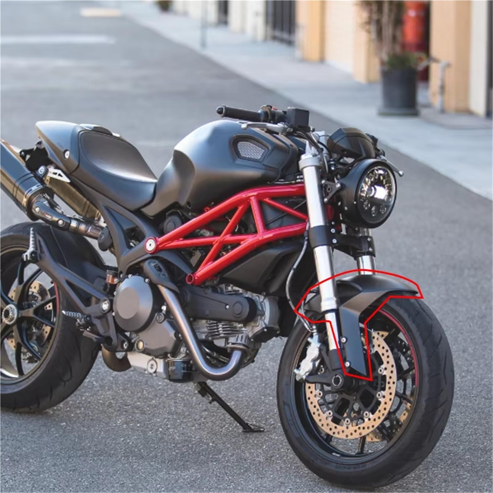 Moto Parafango Per Ducati Per MONSTER Per 696 Per 795 Per 796 Per 1200 Per S4R Per 1100 Per 1100S Per 848EVO Parafango Anteriore Moto Moto Fender(Carbon Fiber Look)