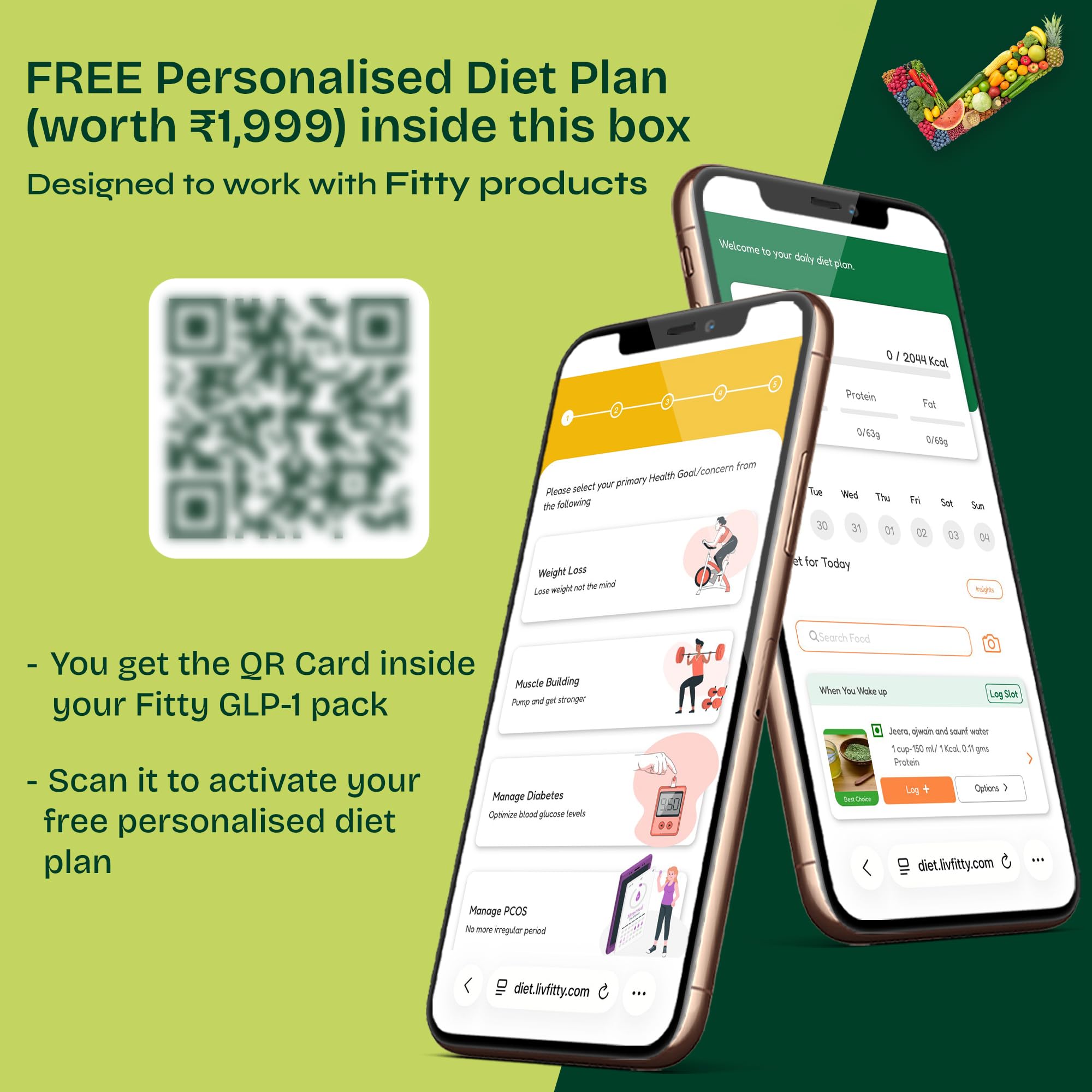 Fitty GLP-1 Daily | Supports Weight Loss | Reduces Hunger & Supports Fat Loss | 100% Natural & Plant-Based | Metabolism Boost & Balanced Blood Sugar Levels | For Men & Women | 30 Capsules 1