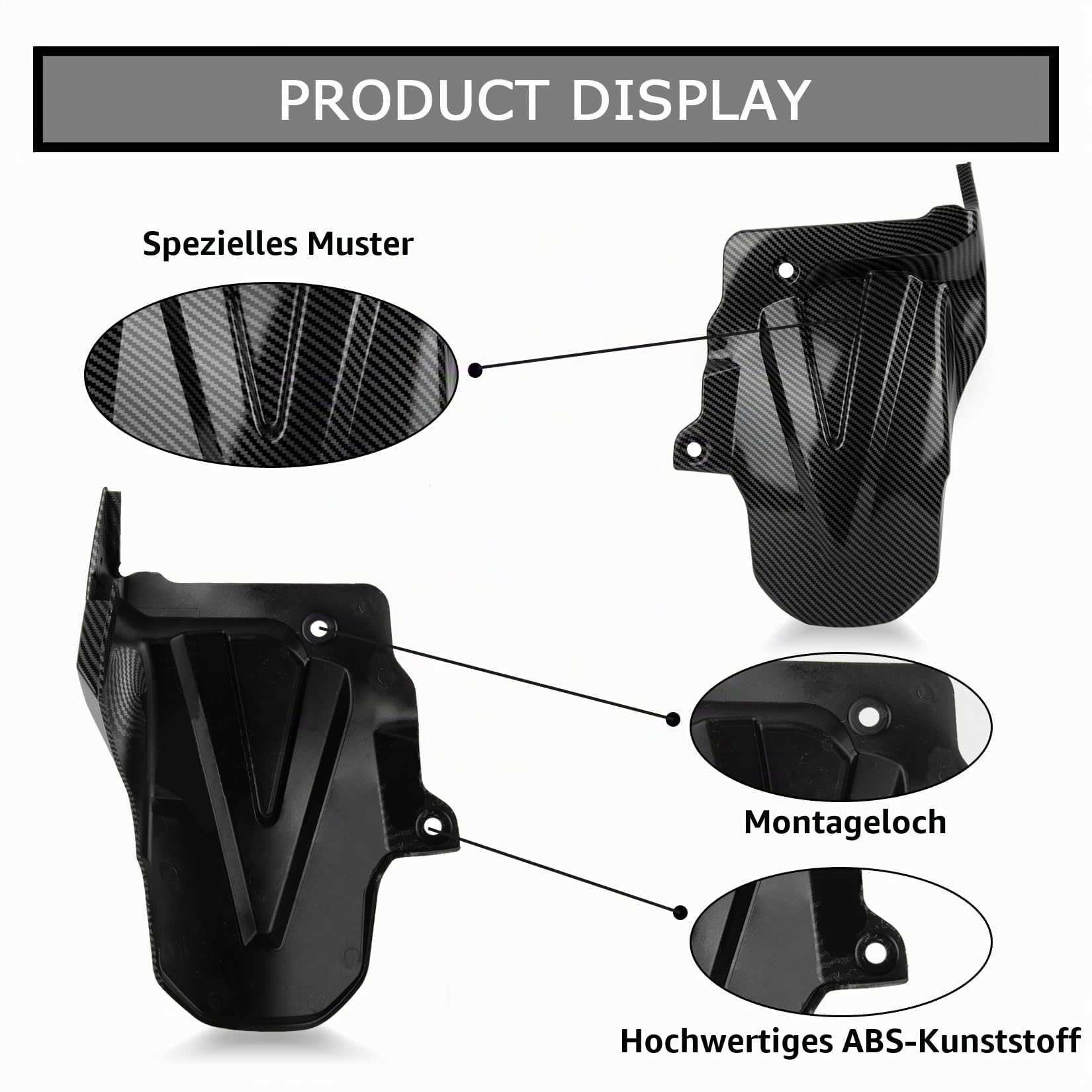 Kotflügel Hinten Schutzblech Spritzschutz für ADV 350 2022 2023 2024 2025,PSLER Kotflügel Spritzschutz Motorradzubehör(Kohlefaser)