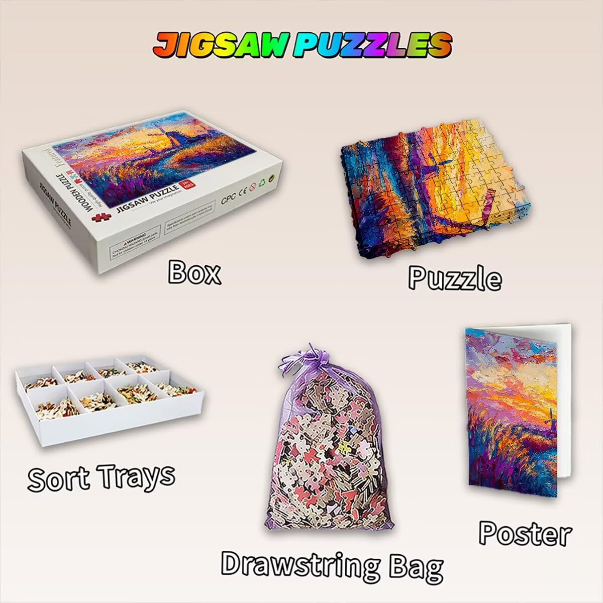 Puzzle 3000 elementów dla dorosłych, puzzle 3000 elementów krajobraz, abstrakcyjne puzzle dla dorosłych z wykwintnym pudełkiem do pakowania, gry edukacyjne, duże drewniane puzzle na prezent dekoracje