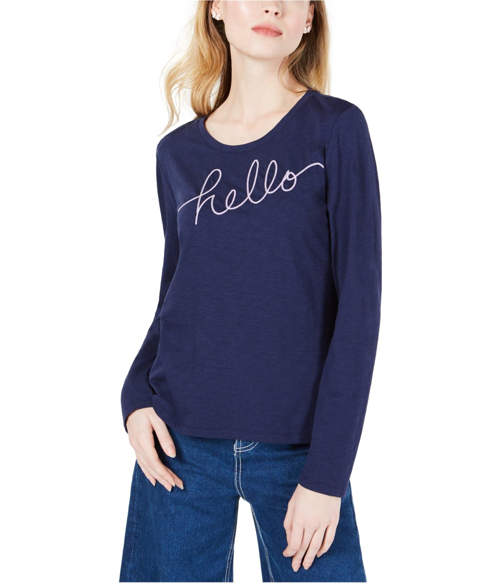 Maison JulesWomens Hello Goodbye Embellished T-Shirt