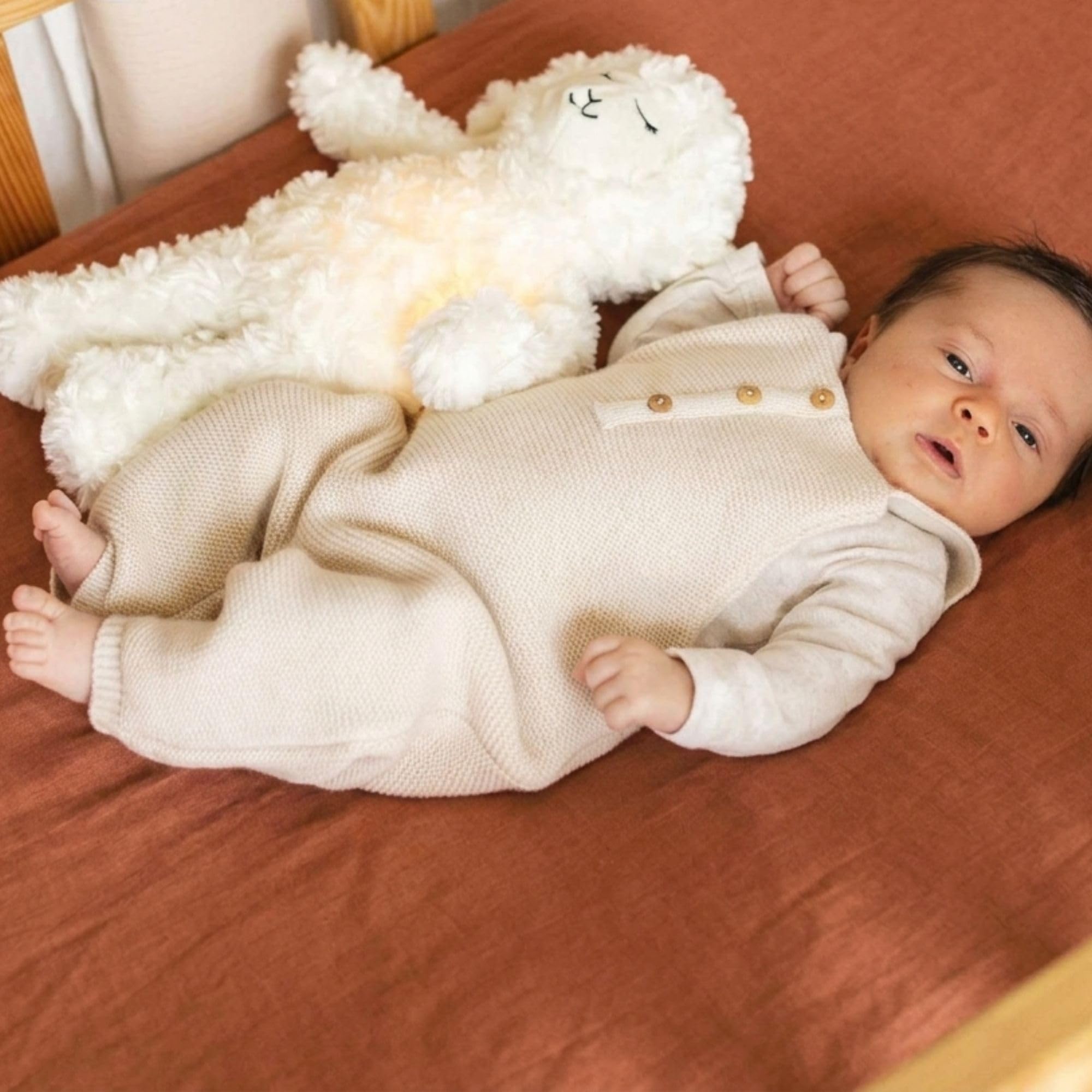 Trois Kilos Sept - Drap Housse Bébé - 100% Coton Jersey Extensible - Doux & Confortable - Bords Elastiqués - Label Oeko-TEX® Standard 100 - Beige Sable & Terracotta - 60x120 cm- Lot de 2