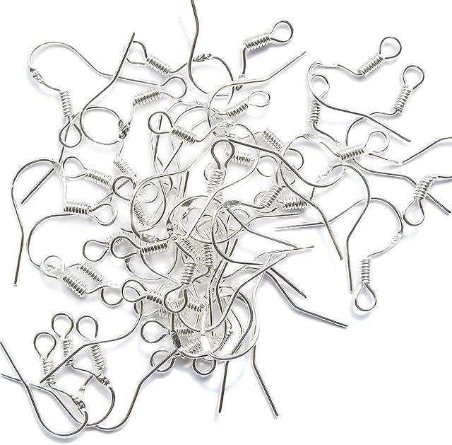 20 Pairs 925 Sterling Silver Earring Hooks, Wire 0.66 mm Hypoallergenic Earring Fish Hook Connector, Women Jewelry Findings Earring Parts DIY Making, Fine Jewellery Present for Mother Girl