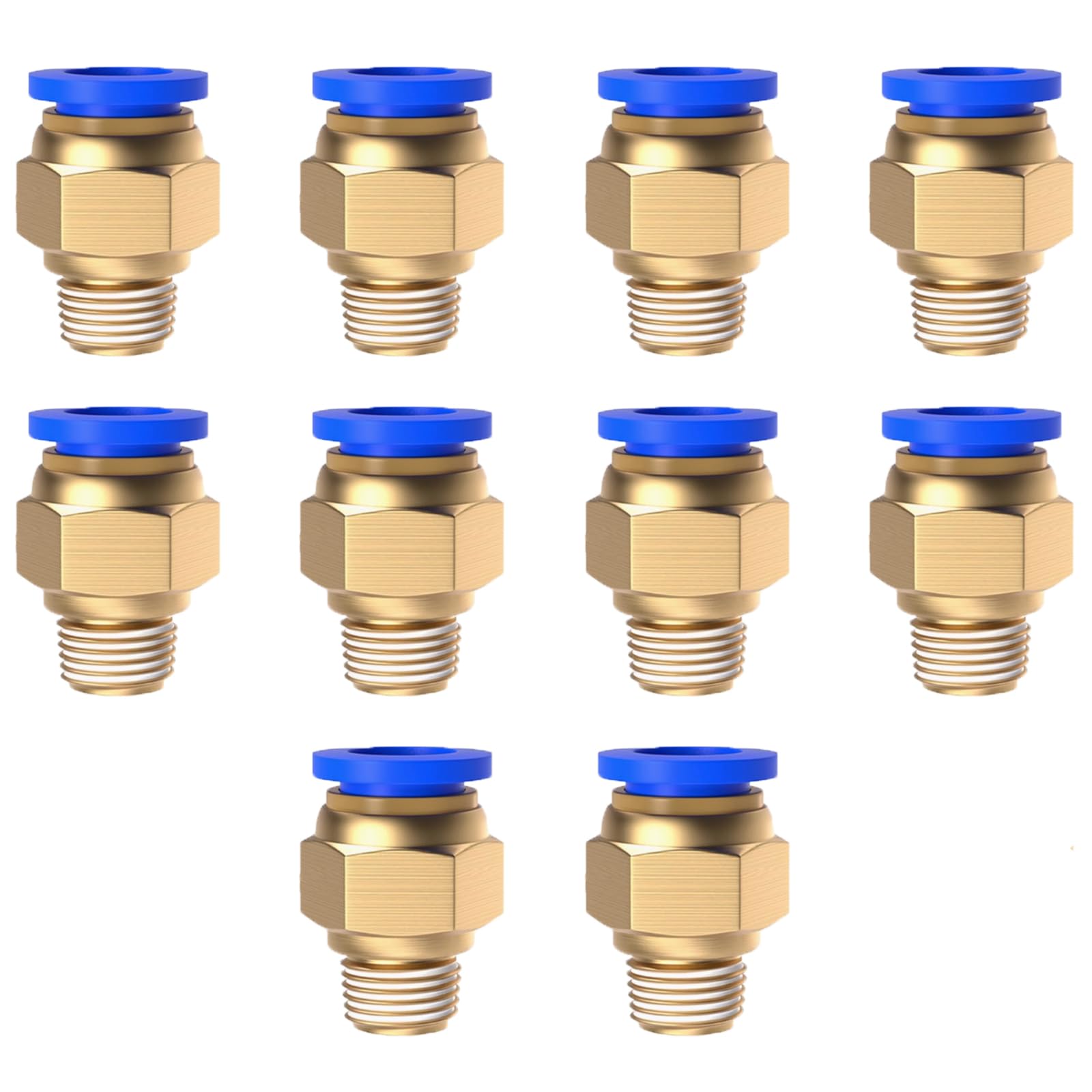 Raccordo a innesto SENRISE 1/4" 1/8" 3/8" 4mm 6mm 8mm 10mm Raccordi pneumatici filettati maschio Raccordo a sgancio rapido aria raccordi per l'industria automatica 10pcs (8mm 1/8")
