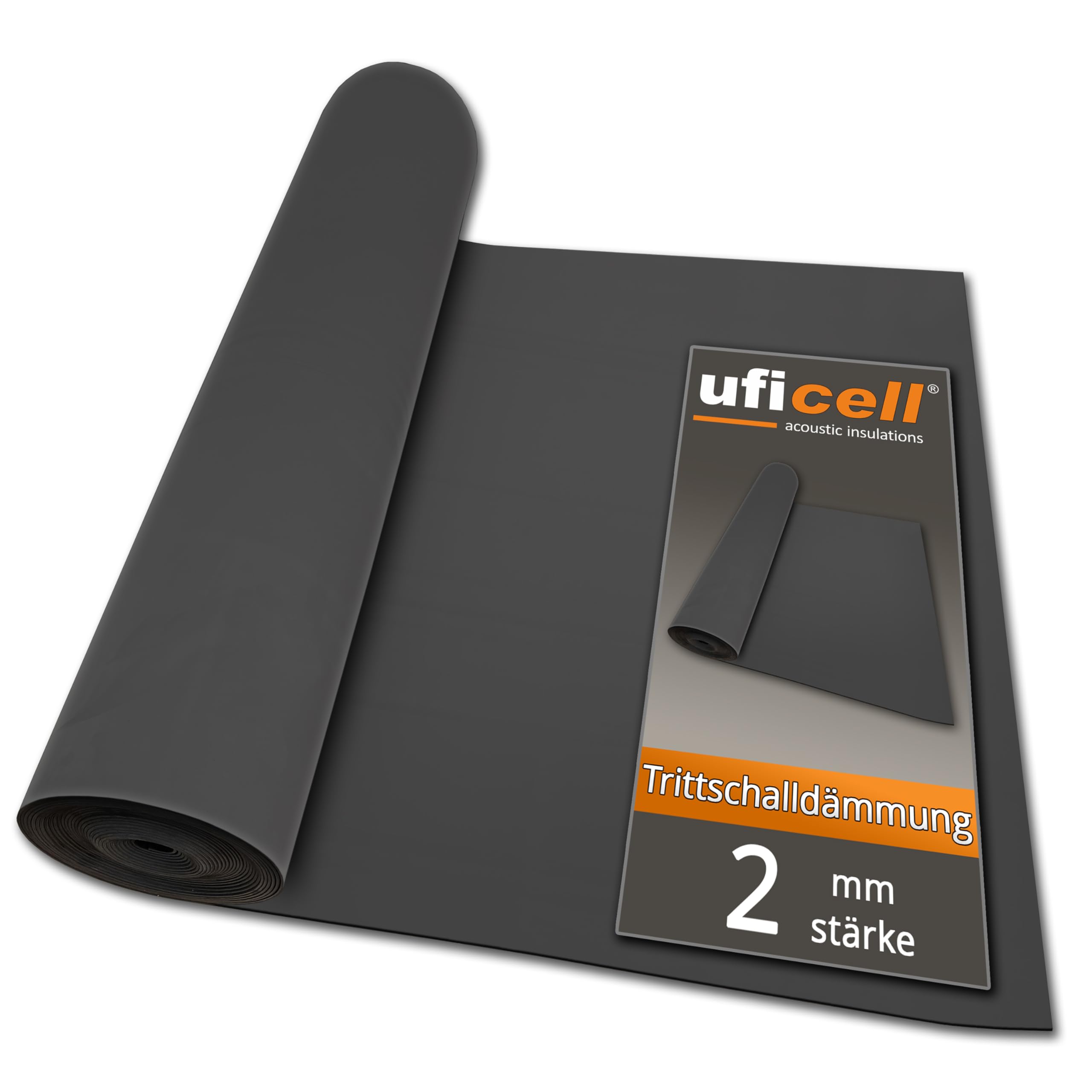 uficell Multisound Akustik Trittschalldämmung für Parkett- und Laminatböden - Trittschallverbesserung ca. 21 dB (2 mm Stärke, 15 m² | 1 Rolle)