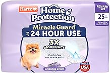 Hartz Home Protection Miracle Guard Lavender Scented Dog Pads, Regular Size 25 Count, 24 Hour Use, Wont Leak and Odor Eliminating