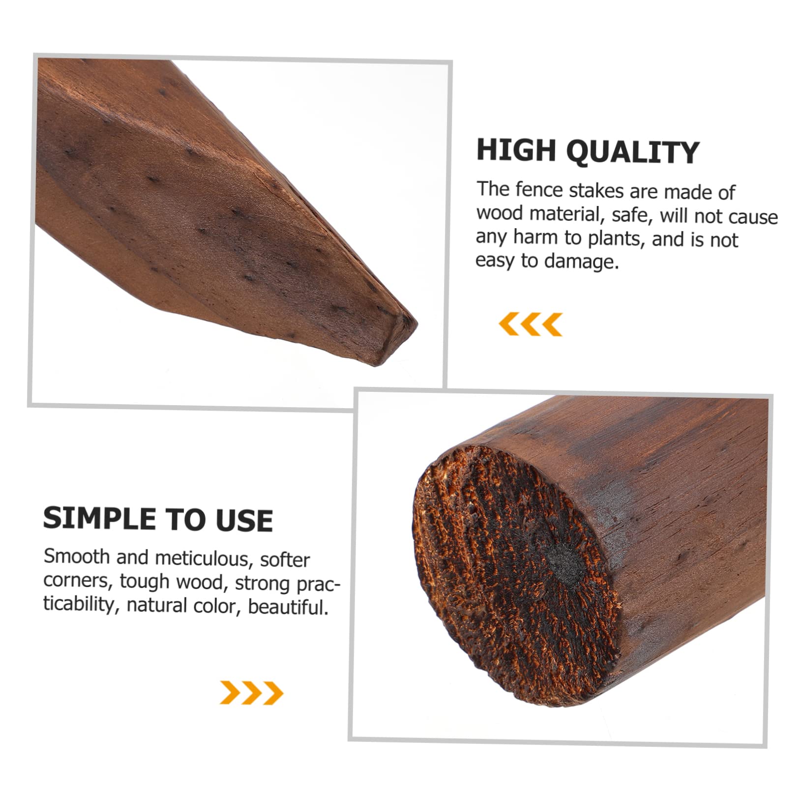 Abaodam Lot de 2 Piquets de Clôture en Bois Marron pour Jardin, Tuteurs Robustes pour Plantes et Petits Arbres, Chemins et Expositions