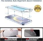 amFilm OneTouch for Samsung Galaxy S24 Plus 6.7'' 2024 Screen Protector | Tempered Glass, Auto-Alignment, 30s Install, Bubble Free, Scratch & Drop Protection, HD Clear, Camera Lens Protector 2+2Pack