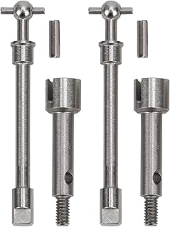 2 Sets Front Drive Shaft,Stainless Steel RC Front Drive Shaft with Dog Bone, Durable Front Drive Shaft Replacement for for Axial SCX24 90081 1/24 RC Car Accessory