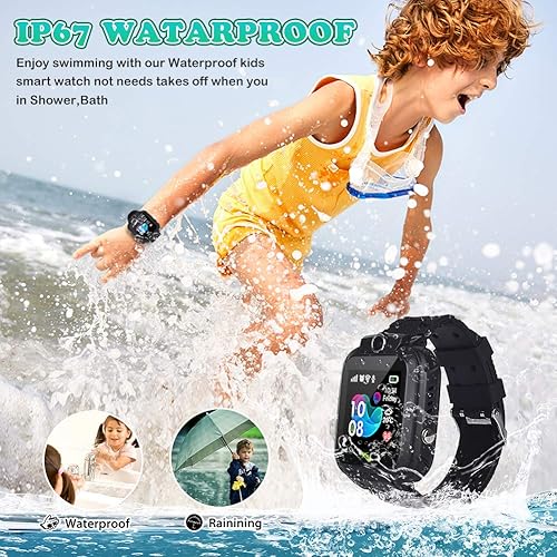 Miniatura 2 de Reloj inteligente para niños, resistente al agua IP67, pantalla táctil HD LBS de posicionamiento, con cámara de llamada de dos vías SOS, ranura para