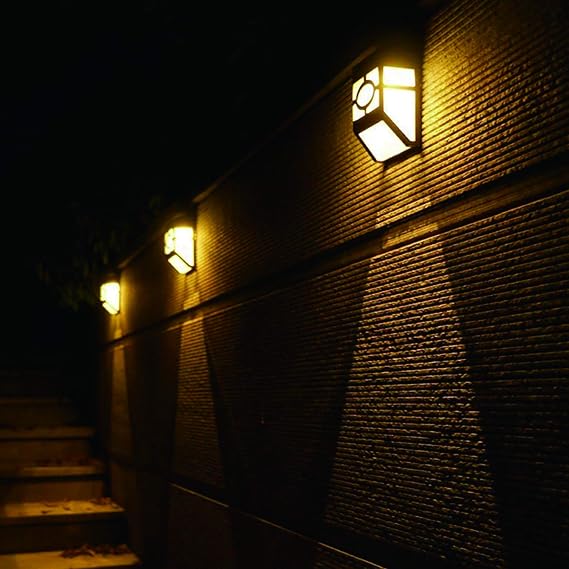 6 Pack Outdoor Solar Powered Warm White LED Fence Step Wall Garden Lights