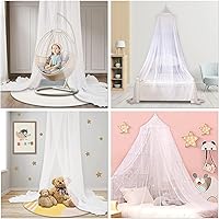 Vista 4 de Toldo de red para cama de princesa, cúpula redonda, toldo para cama, mosquitero para niños, azul, L