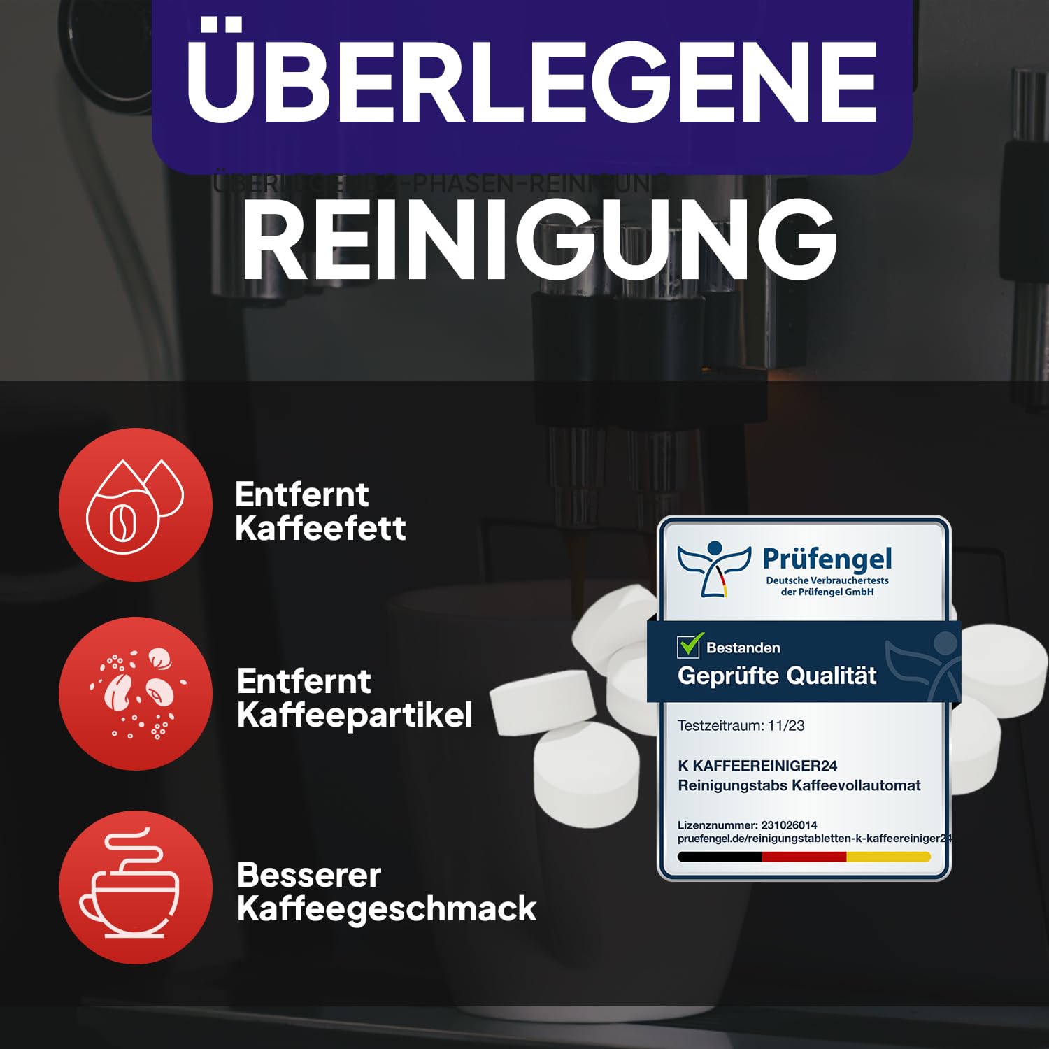 200 Reinigungstabletten 2g für Kaffeevollautomaten & Kaffeemaschinen – nur 8 Cent je Reinigung – Kompatibel mit Jura, Siemens (auch EQ Series), Melitta, Krups, Bosch, Miele uvm.