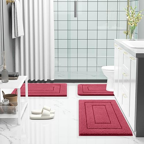 Miniatura 237 de Buganda Alfombras de baño, 24" x 16", Alfombras de baño de microfibra suaves y absorbentes, Alfombra de ducha esponjosa antideslizante, Alfombras de