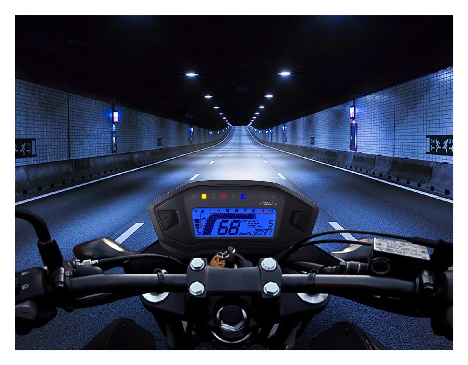 Contachilometri Accessori Moto Contagiri Digitale A LED 0-13000 Giri/min Cruscotto Retroilluminato Con Sensore Contachilometri Universale 1,2,4 Cilindro