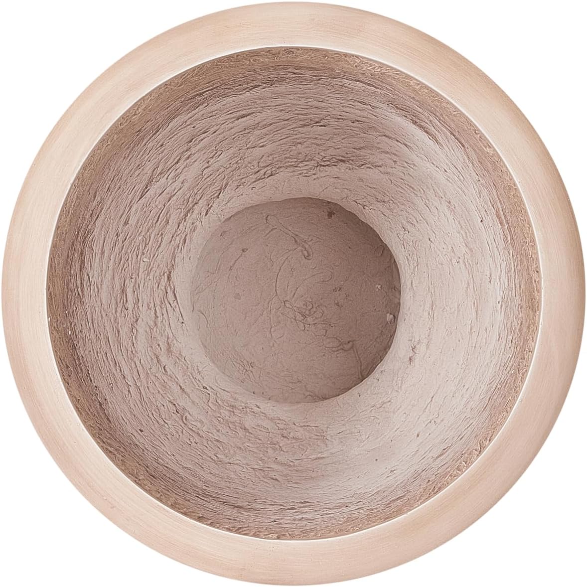 Christopher Knight Home Rewol Round Concrete Planter, Garden Flower Pot with Drainage Hole, Floral Relif Patio Urn Planter for Outdoor Plants, Outdoor Planter Box, No Assembly, Beige