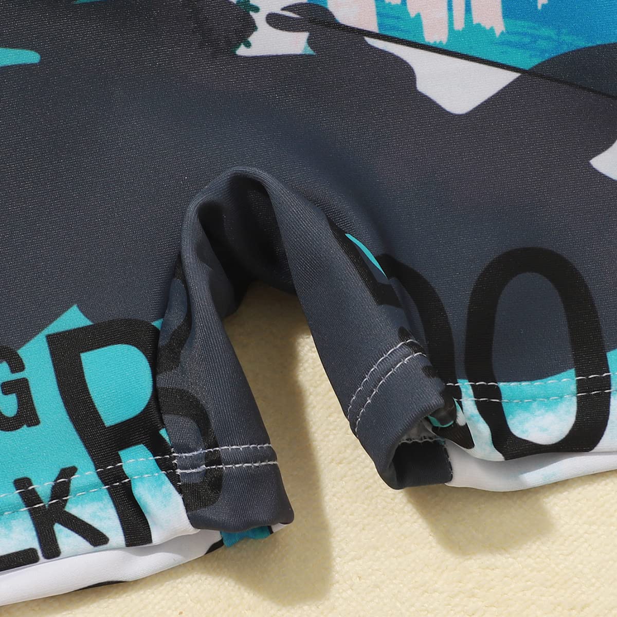 Bébé Garçon Tout-Petit Flotteur Maillot de Bain Une pièce Flottant Manche Courte Flottabilité réglable Maillots Vêtements de Plage d'été Rashguards