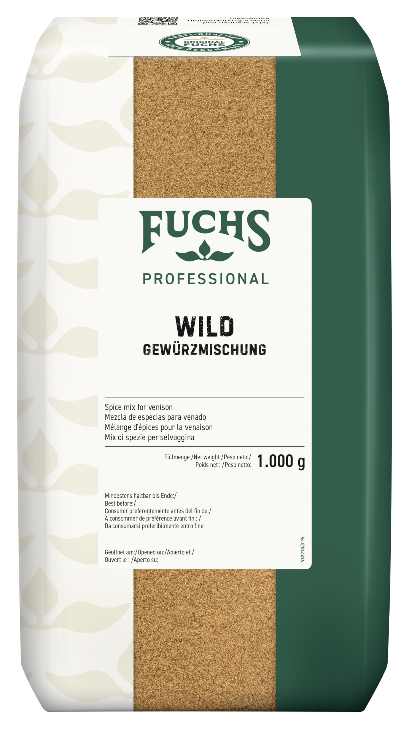 Fuchs Professional - Mix di spezie per selvaggina | 1000 g | Per condire tutti i tipi di piatti a base di selvaggina e salse scure | Qualità professionale per professionisti