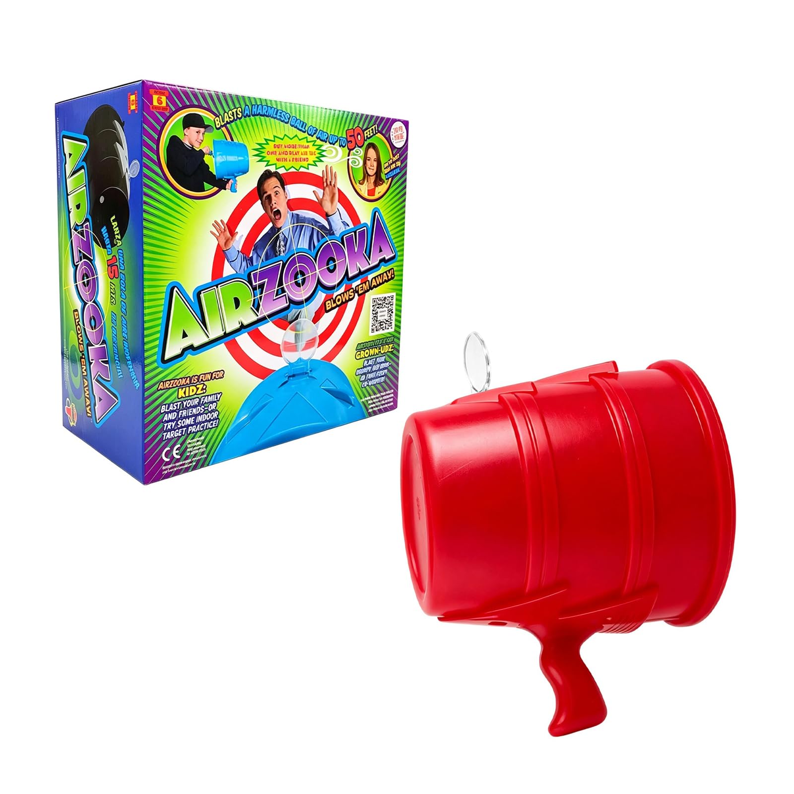 Air Elastic Launcher Prank Toy Cannon Gift Box，Red