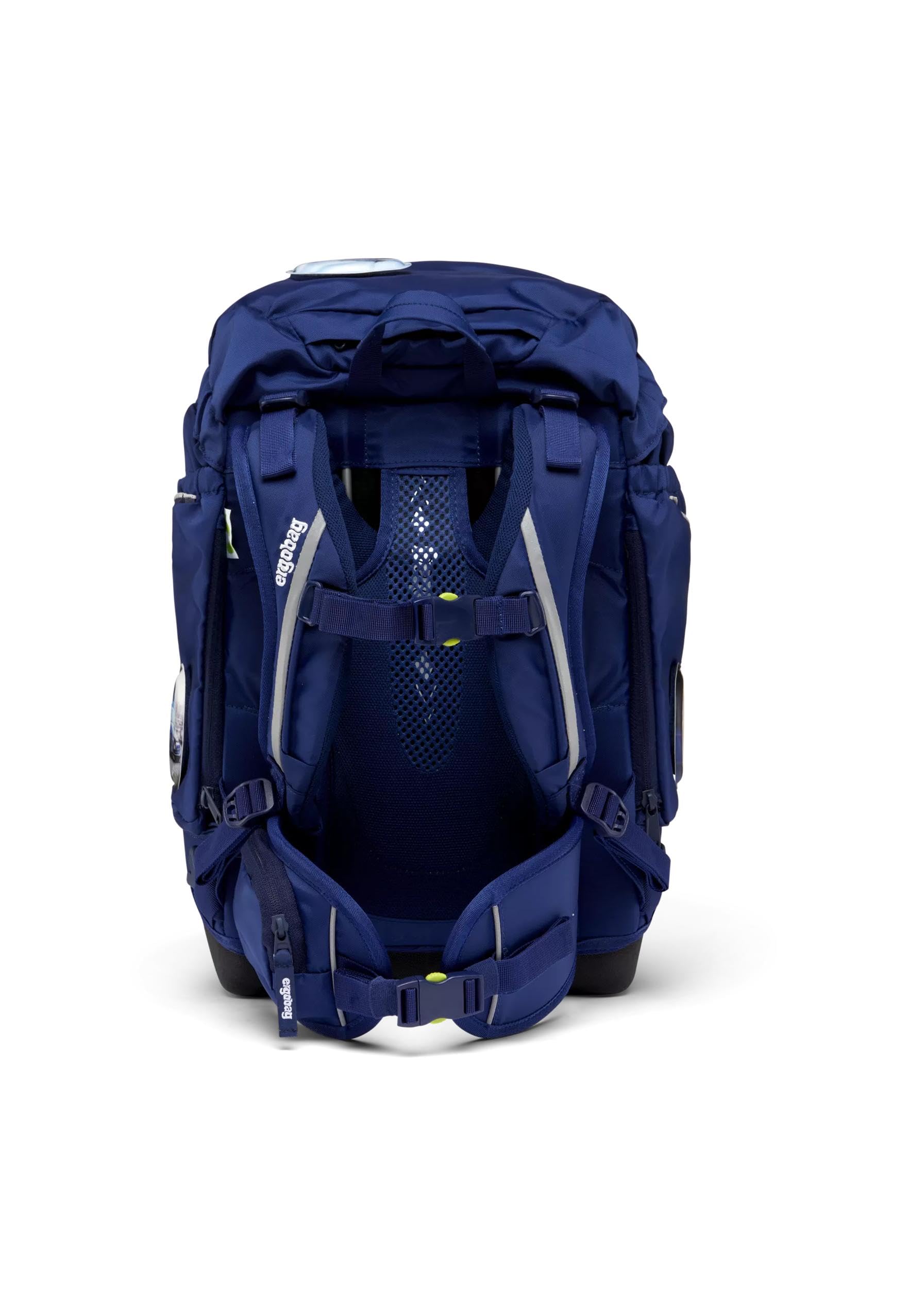 ergobag pack Set ergonomischer Schulrucksack, Schulranzen, Vorgänger-Kollektion, flexibel 6-teilig Grundschule BlaulichtBär - Blau