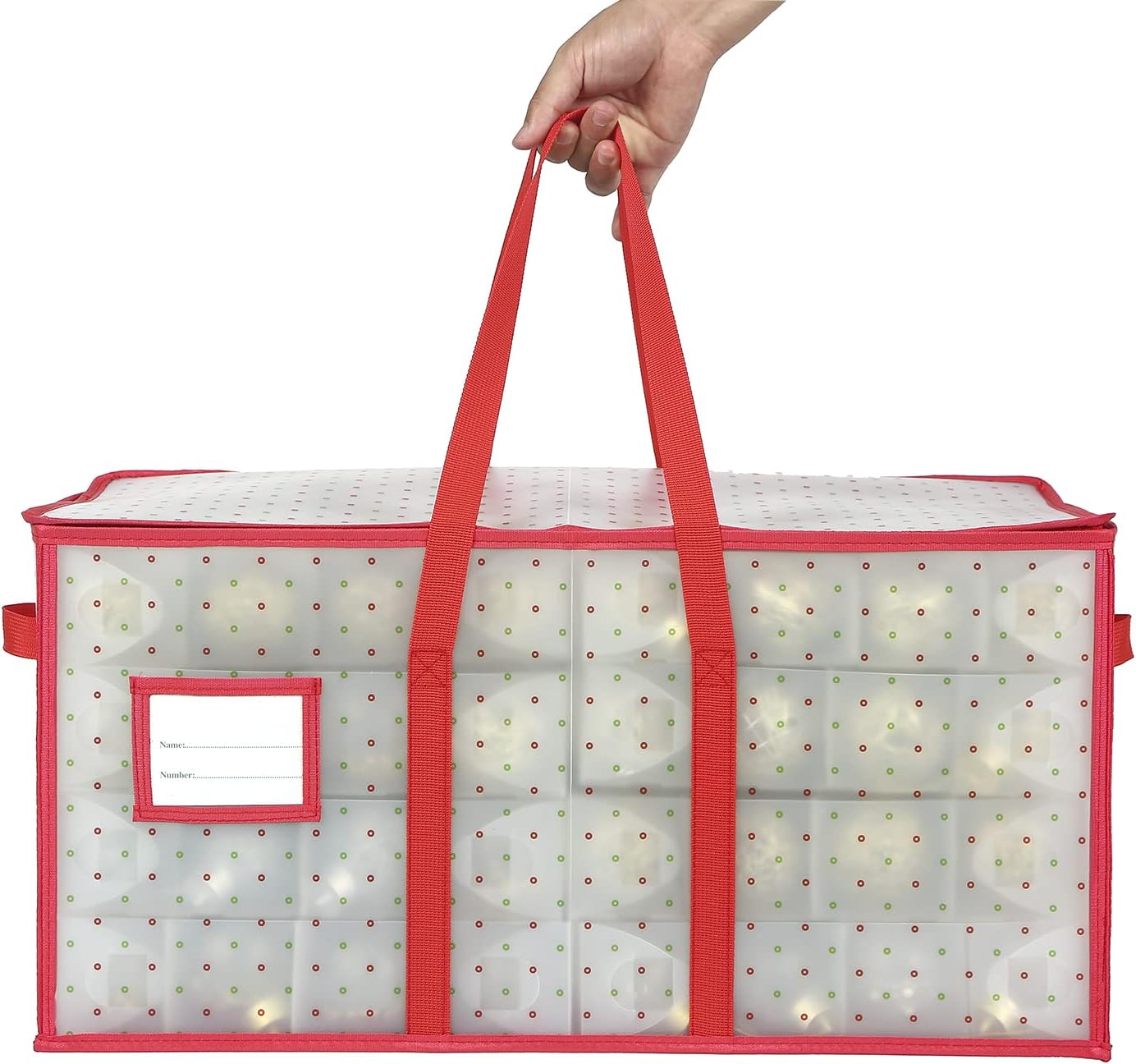 Sattiyrch Plastic Christmas Ornament Storage Box with Trays,Customizable Dividers, Dust-Proof Durable Ornament Organizer Holder,Christmas Storage Containers,Holds 128 x 3 Ornaments - Image 4