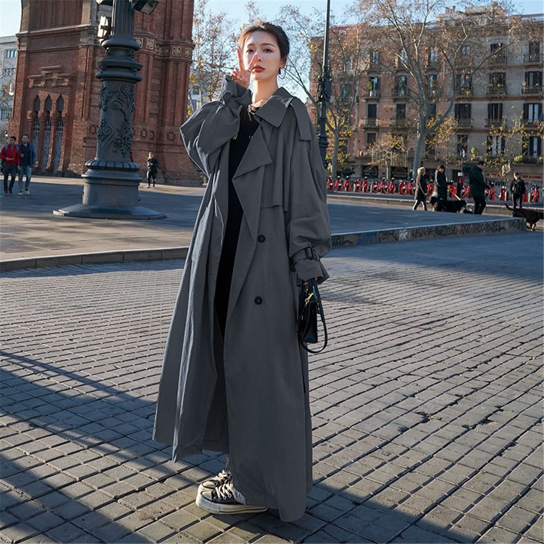 Amazon.com: Loose Plus Size X Long Women's Trench Coat Double