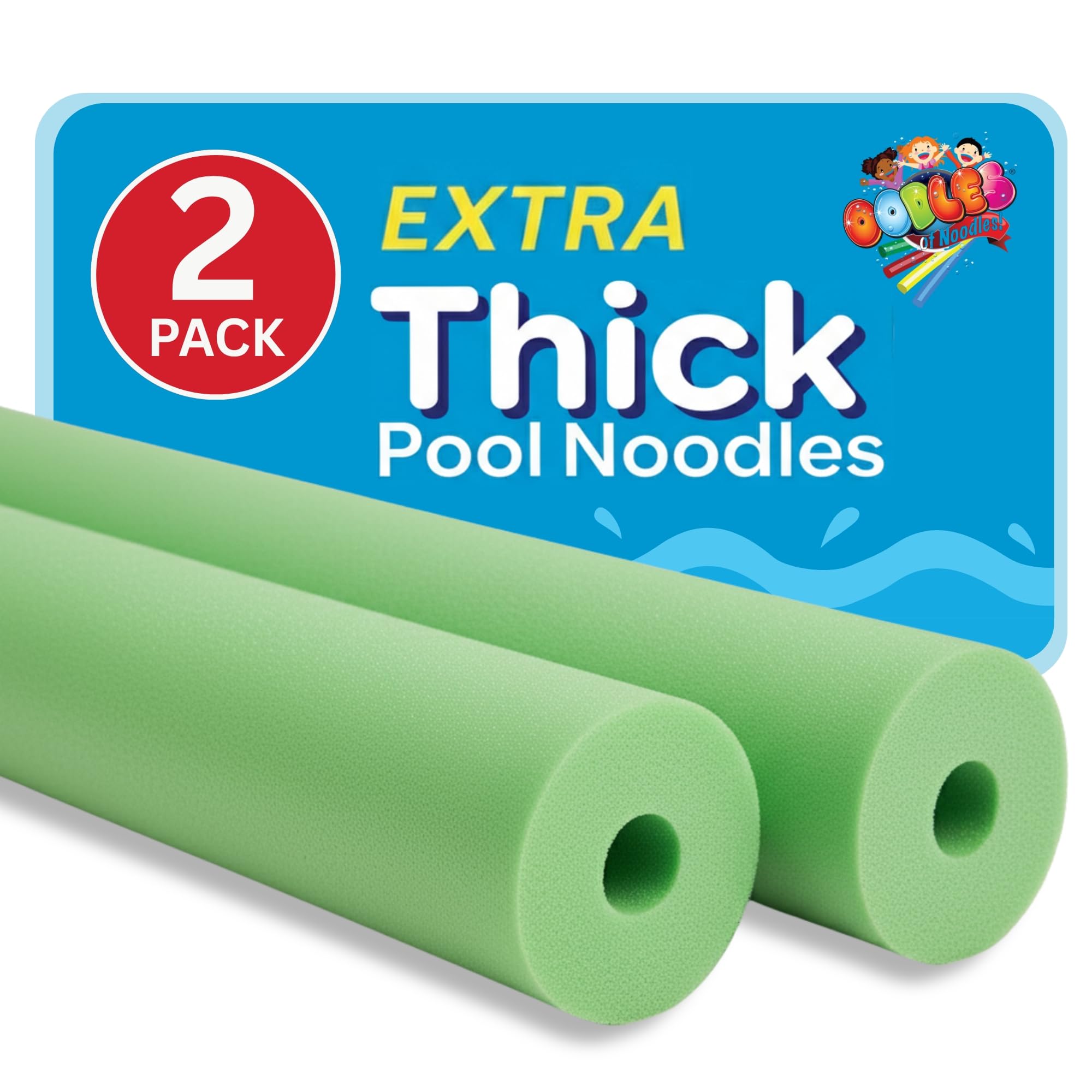Oodles of Noodles Premium Jumbo XL Foam Pool Swim Noodles, 2 Pack