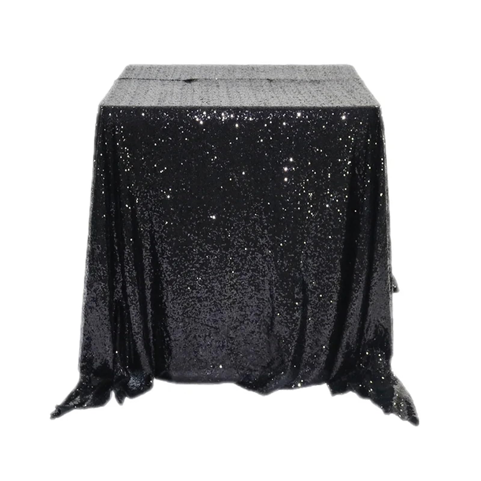 EKalgretrA Sequin Tablecloth Rectangular Sequin Tablecloth, Gold Table Cloth for Wedding Decoration, Party Banquet, Home Decor(Black,80inchX50inch)