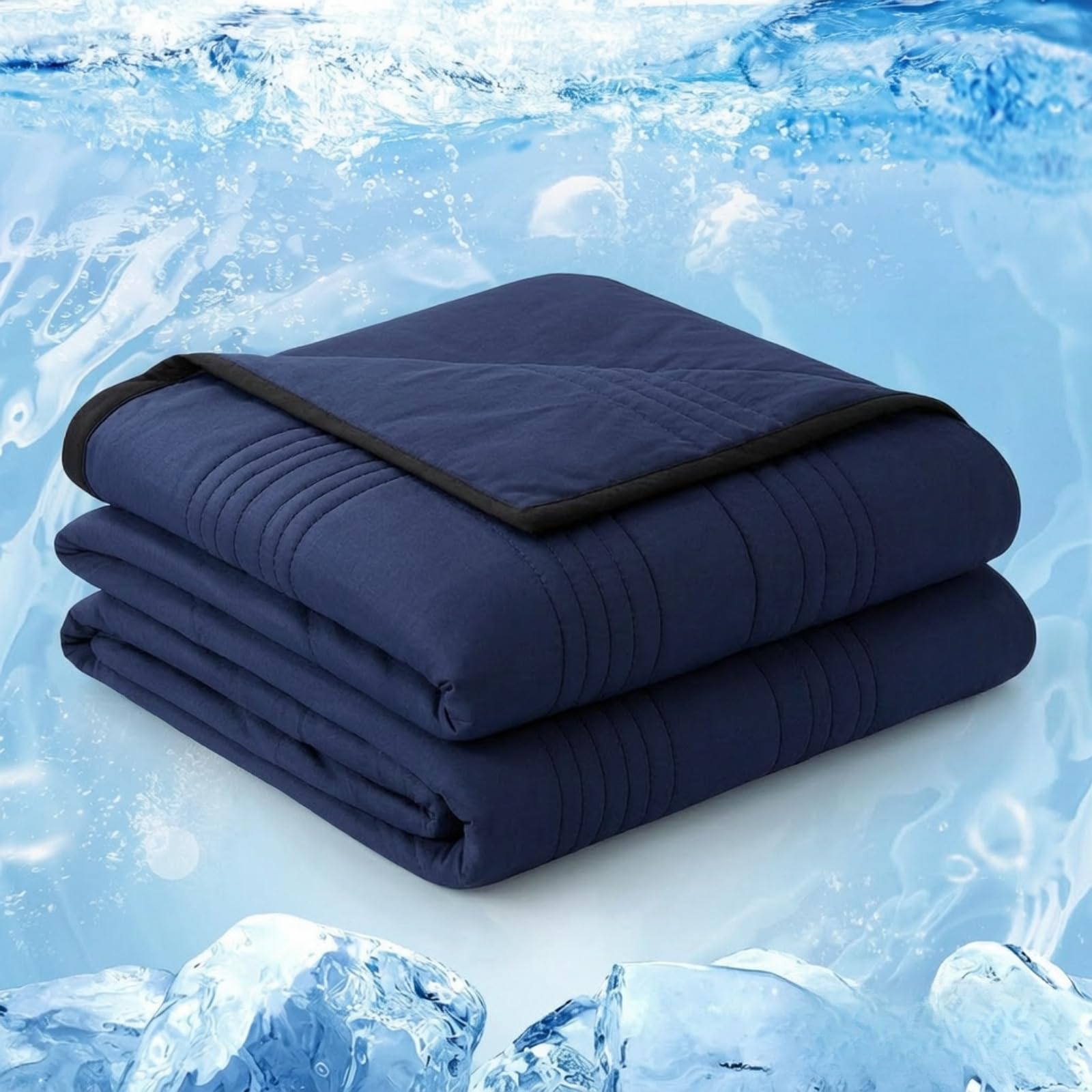 Photo 1 of Bogey's Antidote Cooling Comforter, Dark Blue, Queen