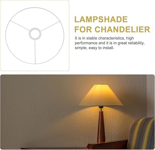 Miniatura 4 de Beaupretty Anillo cuadrado para lámpara E27, anillo de tambor para bricolaje, marco de lámpara, soporte de sombra, anillo de alambre de hierro