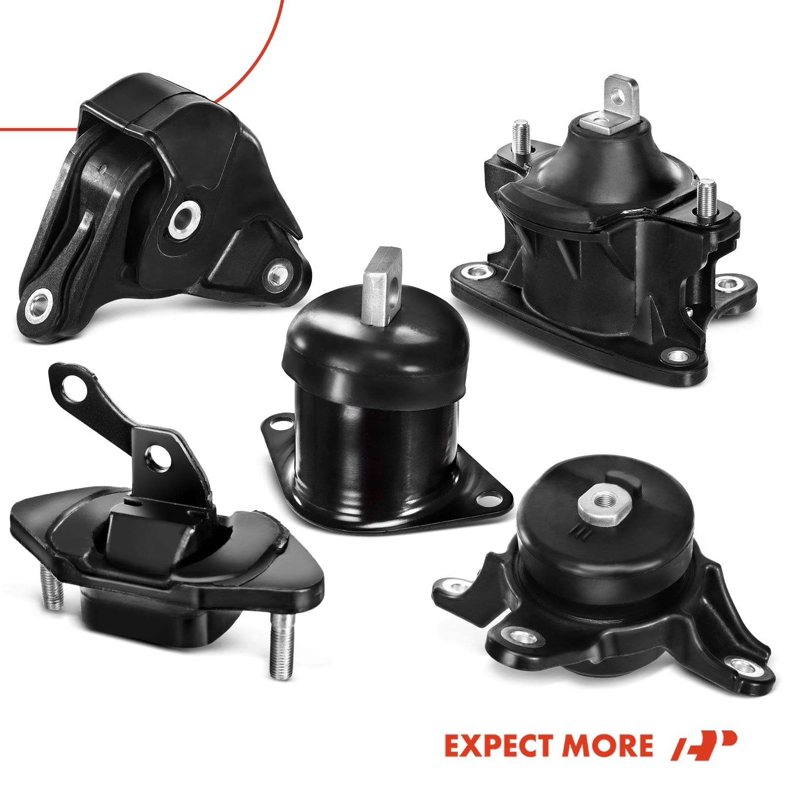 A-Premium Engine Motor Mount and Transmission Mount Kit Compatible with Honda Accord 2008-2012, Crosstour 2012-2015 & Acura TSX 2009-2014, 2.4L Only, 5-PC Set, Replace# 50870-TA0-A01