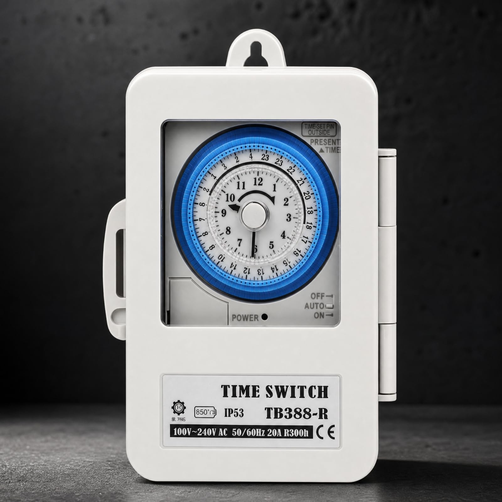 Temporizador Mecánico 24 Horas IP53 Temporizador Mecánico Compacto Programador Horario con Batería Interna para Electricistas