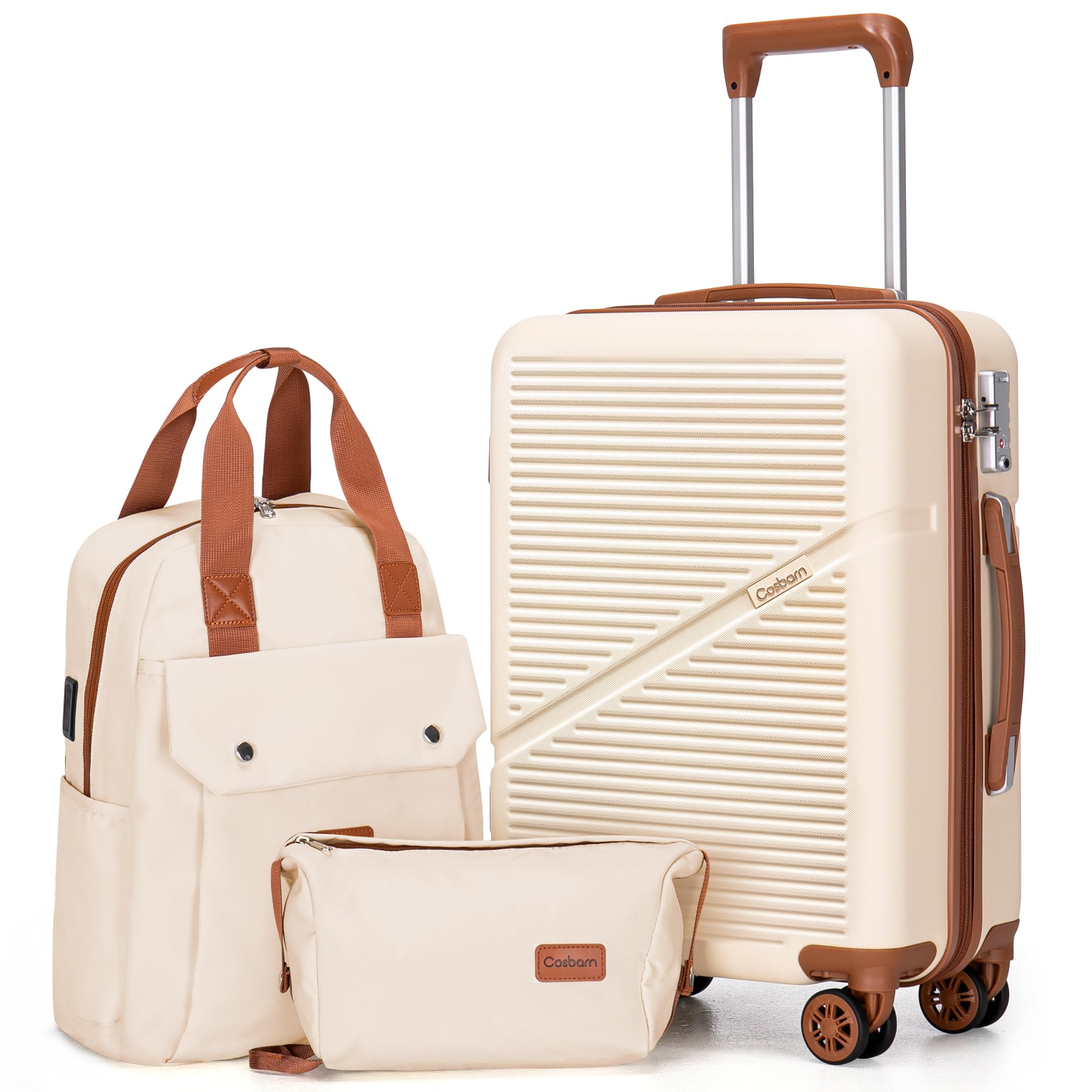 CosbarnCarry On Luggage 22x14x9 Airline Approved, 20 Inch Carry on Suitcases with Wheels, ABS Lightweight Carry-on Luggage, Travel Suitcase Set with Wheels and TSA LockGlobal Recycled StandardGlobal Recycled StandardGlobal Recycled Standard