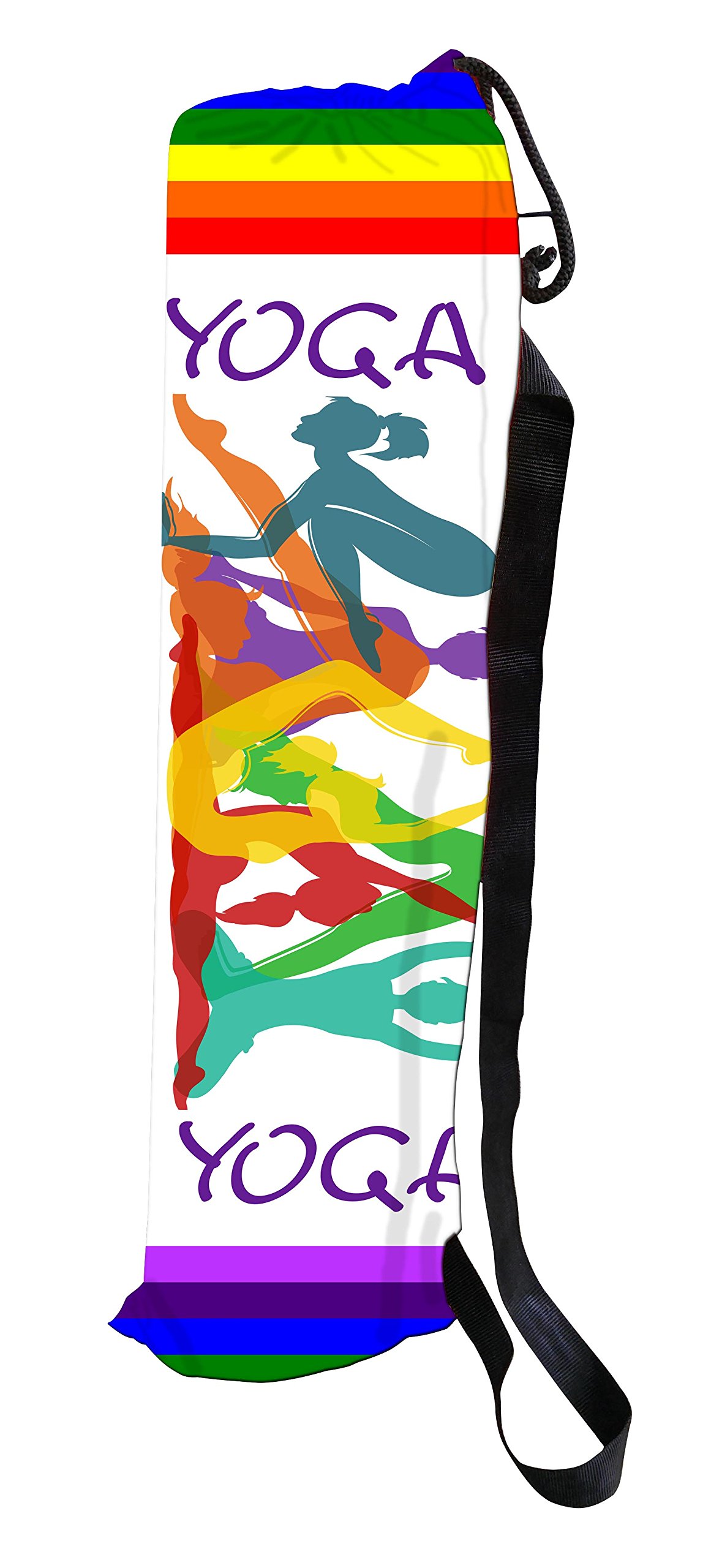 Active Elements Breathable Fabric & Printed Yoga mat Cover/Bag for 3 or 4 mm Standard Size. Yoga Cover Flat : 7 x 26 inch