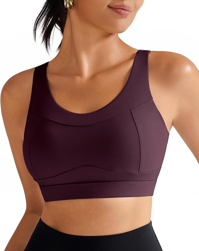 RUNNING GIRL High Impact Sports Bras for Women,Racerback Running Bra Workout Crop Tank Tops Longline Sports Bra Push Up