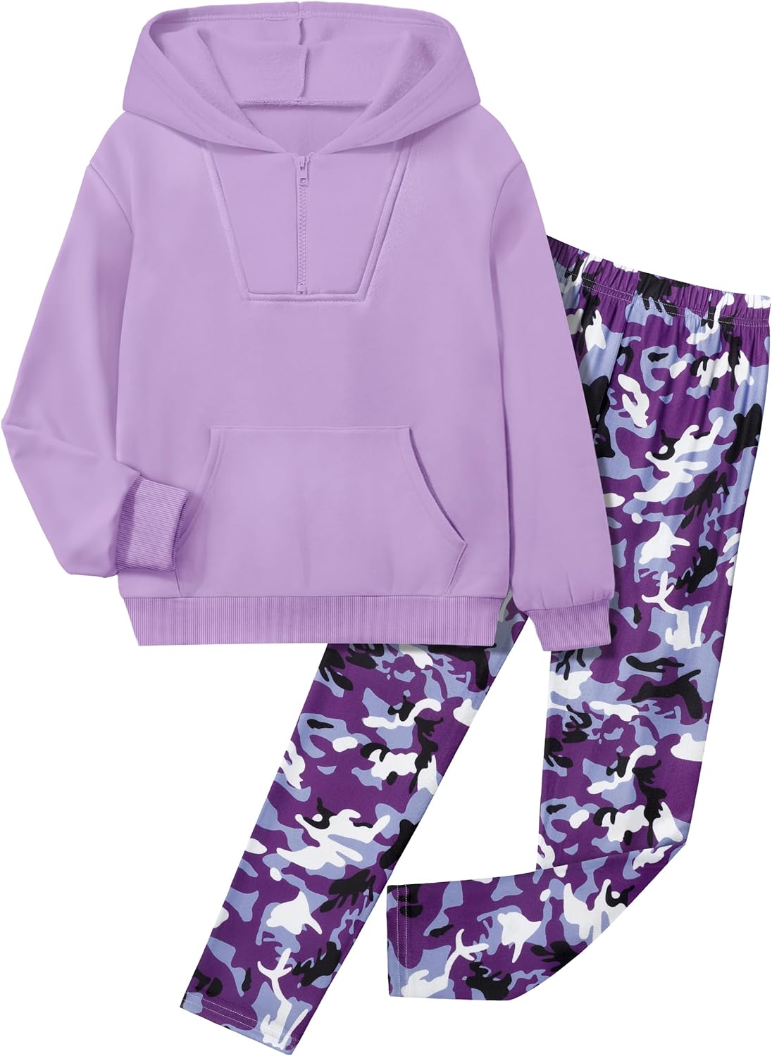 MIGU Girls Clothes Tie Dye Hoodie Sweatshirt + Camo Sweatpants Girls Clothing Sets 2 Piece Fall Winter Outfits 6-14T