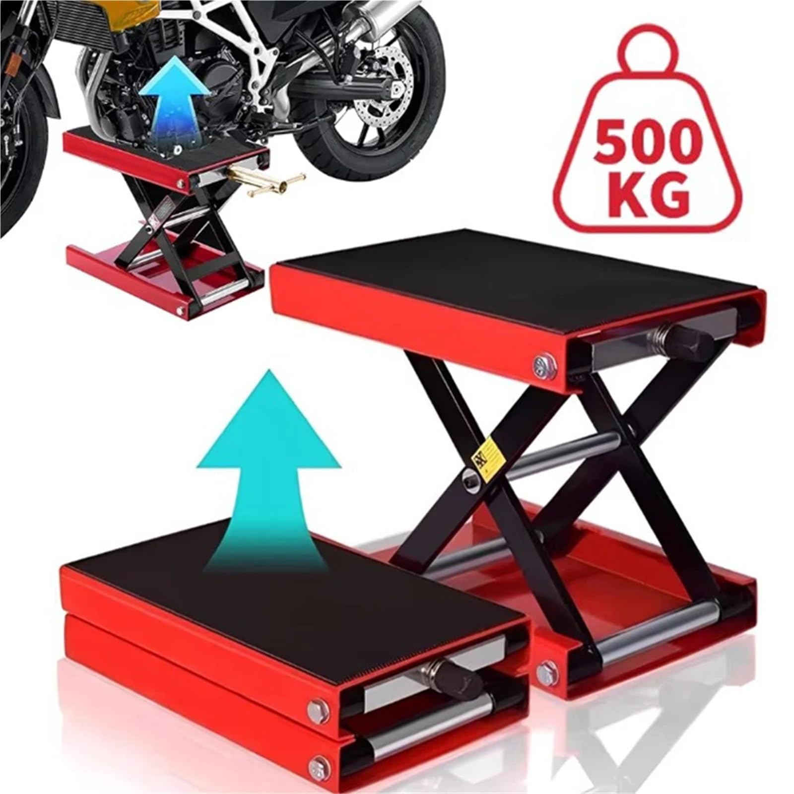 Podnośnik samochodowy Stół podnośny do motocykli 500 kg Wytrzymały podnośnik hydrauliczny Szeroki pokład Podnośnik nożycowy Podnośnik stołowy Podnośnik podnóżkowy