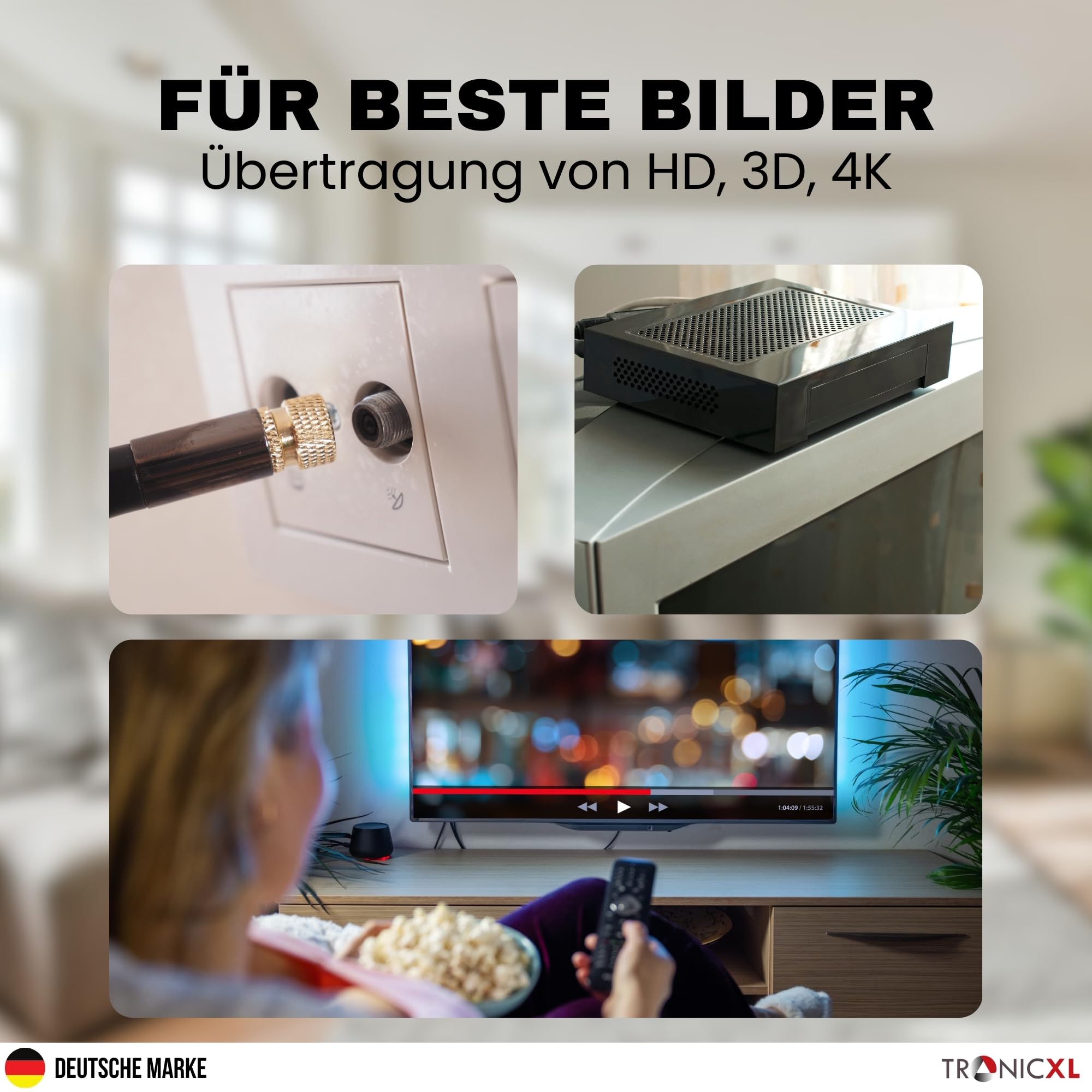 TronicXL Zweigeräteverstärker 2x20dB CATV Verstärker Kabelfernsehen TV Signalverstärker passend für Vodafone PYUR 1&1 Netcologne EWE Kabel DVBC & DVB-T Antennenverstärker