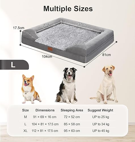 Miniatura 9 de Gimars Cama ortopédica gruesa de espuma de huevo ultra suave para perros grandes, impermeables, de alto apoyo, con fácil limpieza, extraíble,