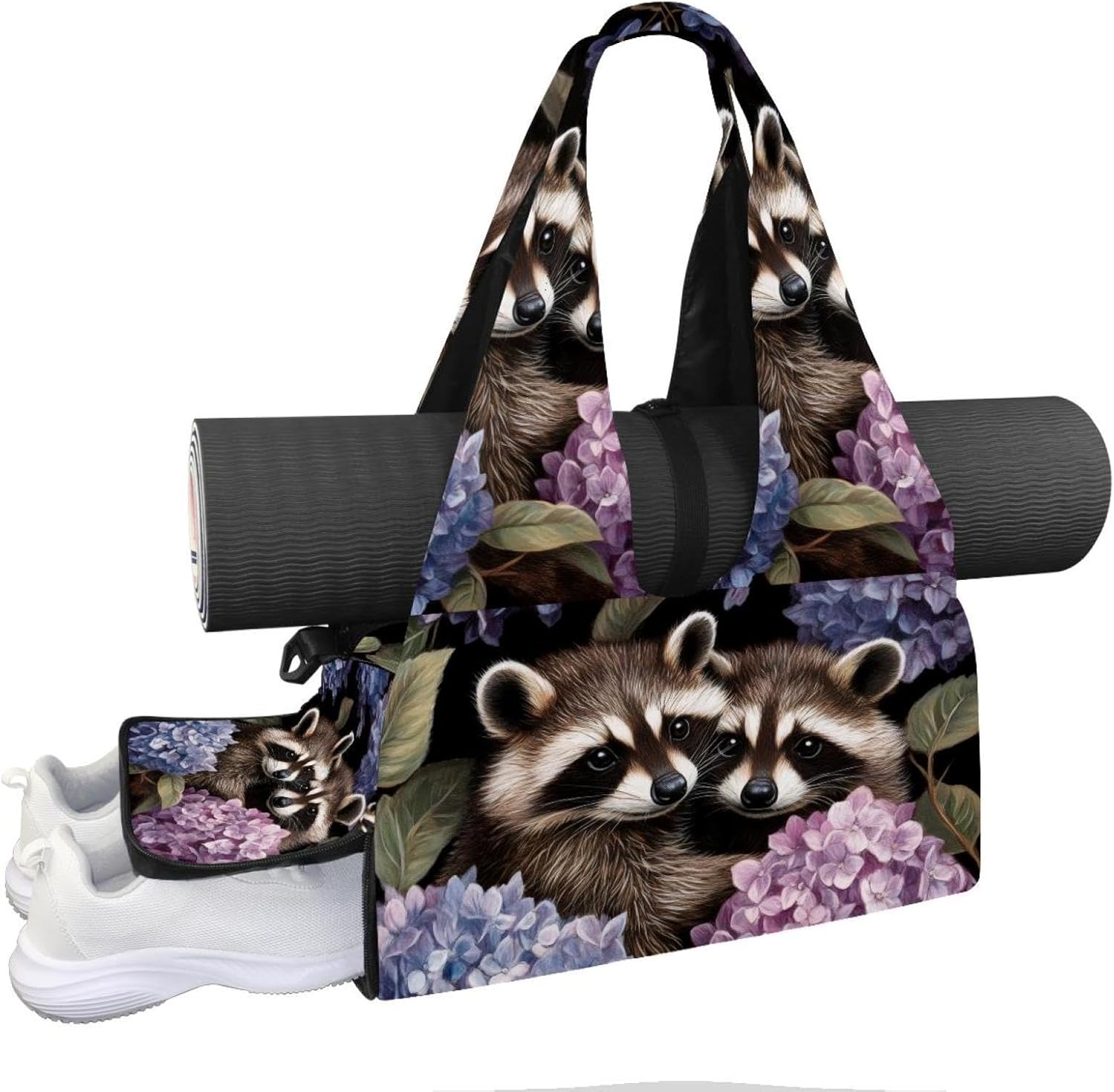 Yoga Mat Bag, Gym Workout Bag with Shoe Compartment, Crowns Pilates Bag for Women, Quick Access Storage Yoga Tote Bag for Sports Travel Office