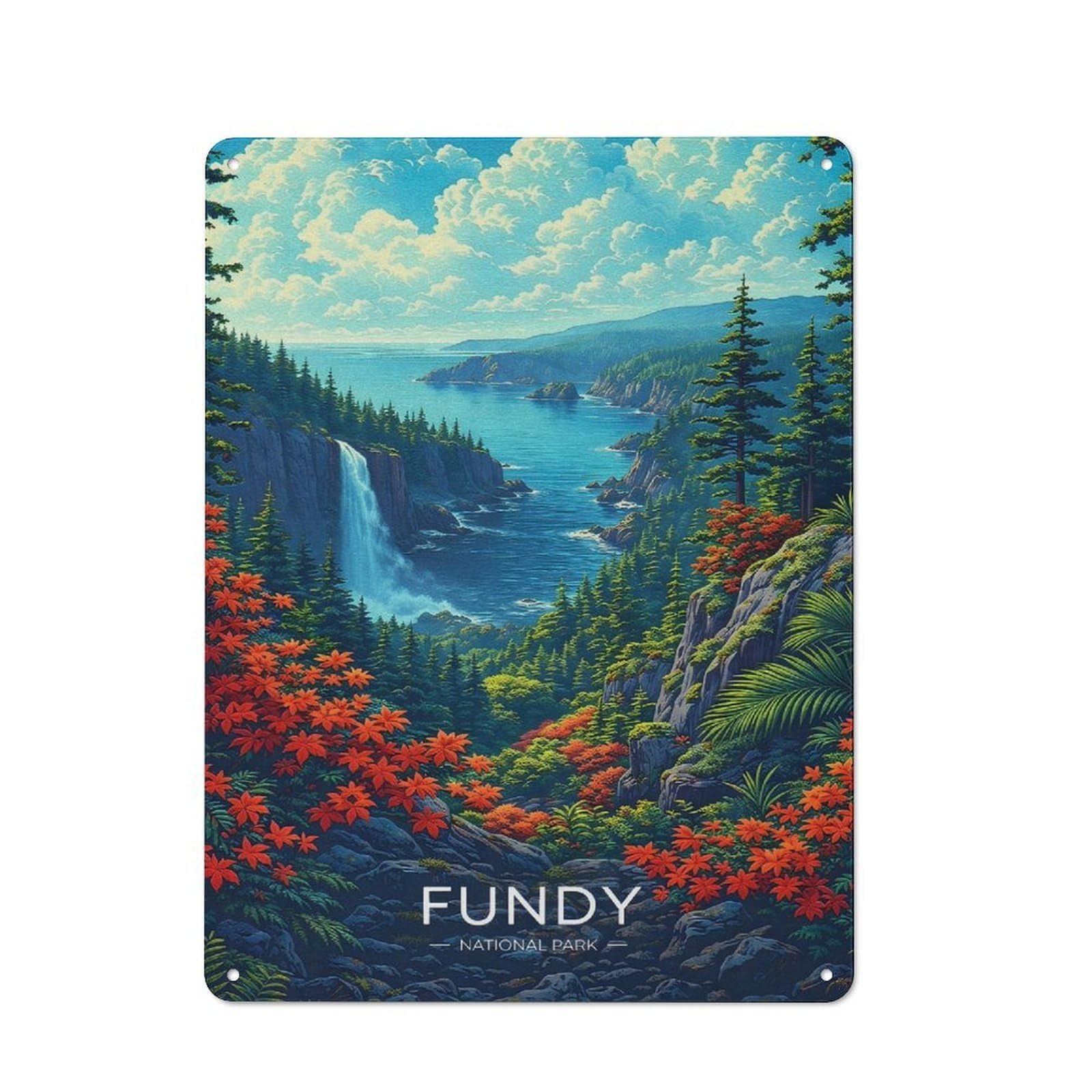Junmoney Style-21 Fundy National Park Landscape Rustic Tin Sign 40X30cm For Lounge Or Reading Corner, For Metal Sign Collectors, For Cafés, Pubs And Restaurants