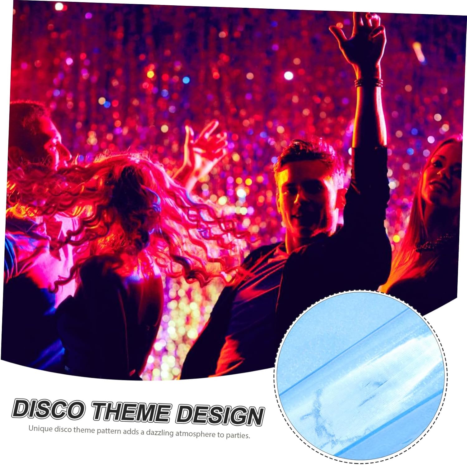 4pcs Disco Theme Laser PE Tablecloth Decorative Lightweight Party Cover for Birthday Wedding Anniversary Celebration