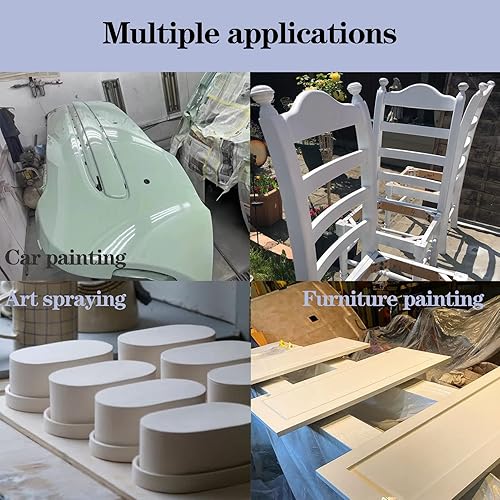 Miniatura 5 de HVLP - Kit de pistola de pintura para detalles automáticos, 600 cc, 1.41.70.079 in, regulador de aire, pistola pulverizadora de pintura automotriz