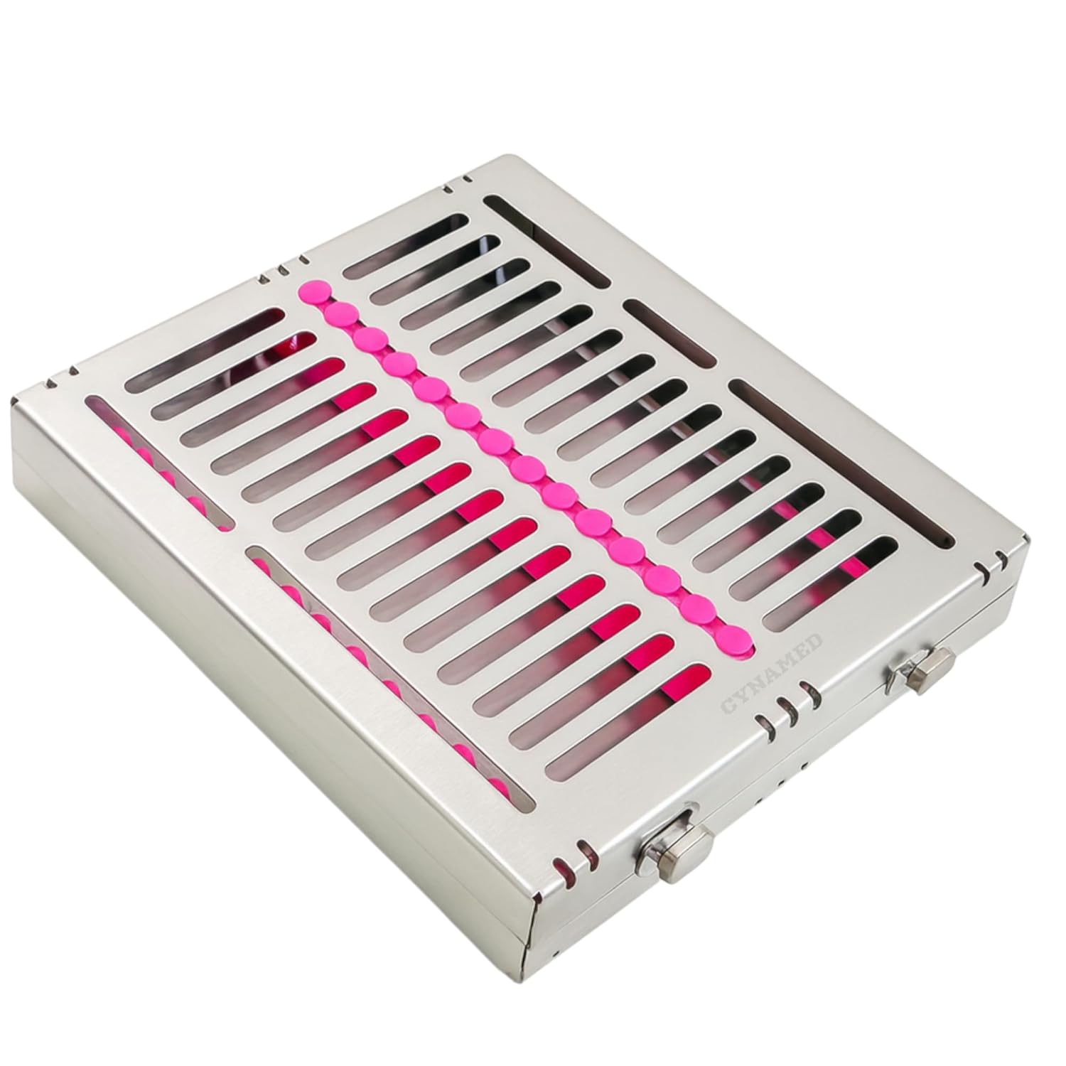 New German Dental Autoclave Sterilization Cassettes Rack Box for 15 Instruments Pink CYNAMED