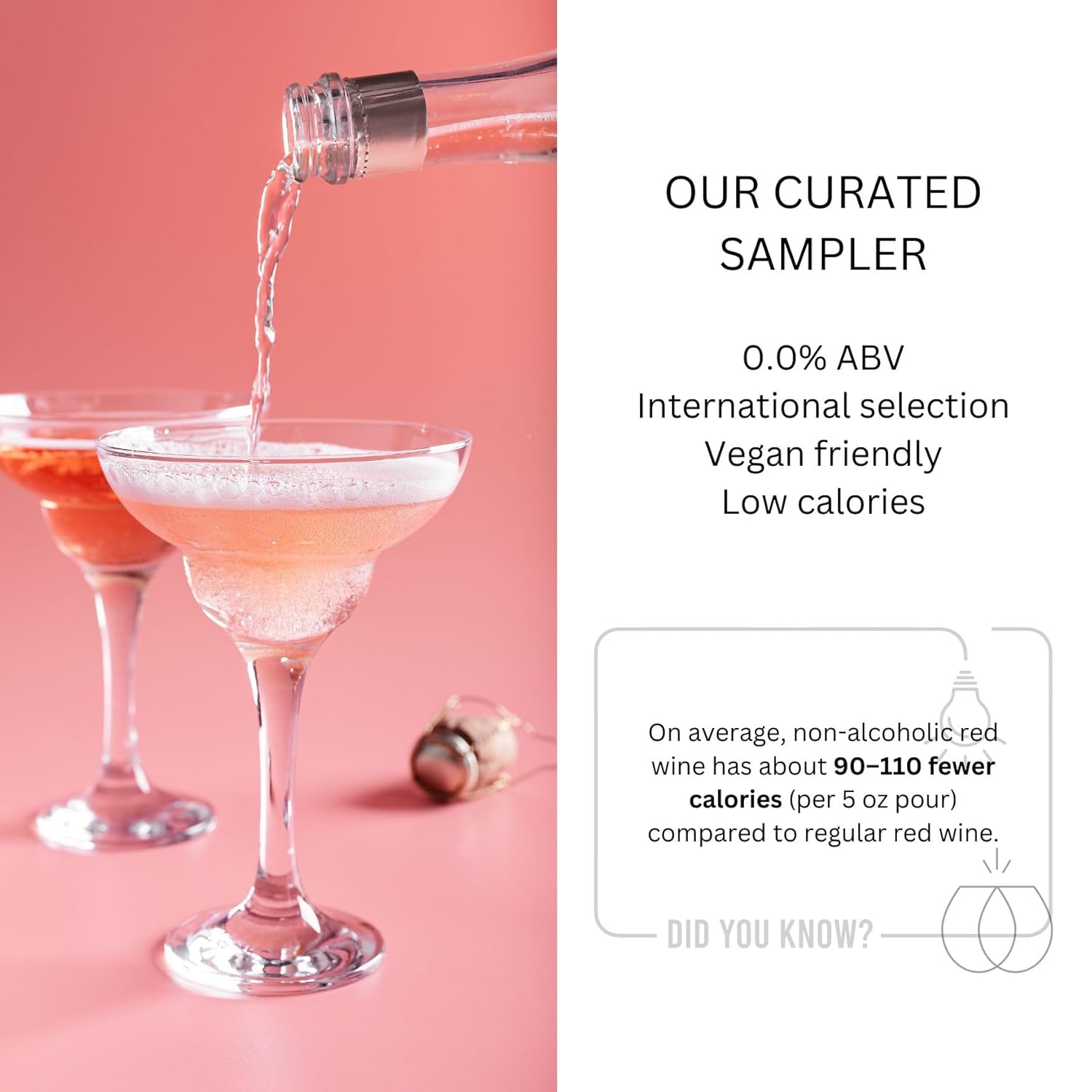 Non-Alcoholic (0.0%) Rose 750ml Sampler (5 bottle), Tautila Espumoso Rosado Spain, Noughty Sparkling Rose Germany, Elivo Cardio Rose Spain, Le Petit Rose France, So Jennie Rose Sparkling (Low Calories, Low Sugar)