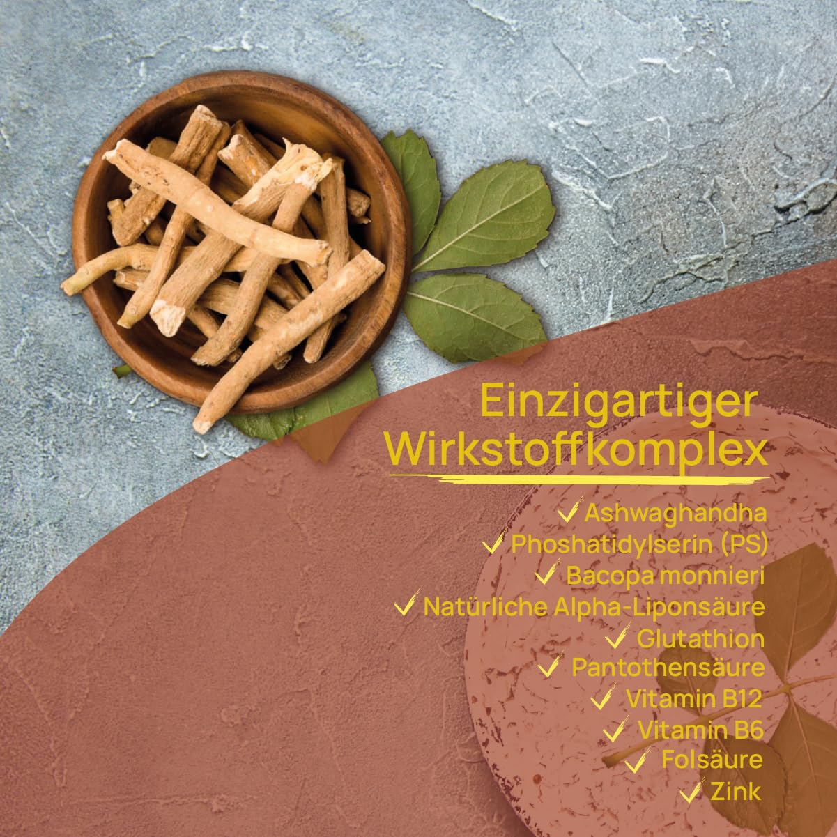 Wellpursan Gedächtnis vital+ 120 Kapseln, enthält Ashwagandha, Vitamin B12 und B6, Nahrungsergänzungsmittel zur Unterstützung von geistiger und körperlicher Leistungsfähigkeit, 100% vegan