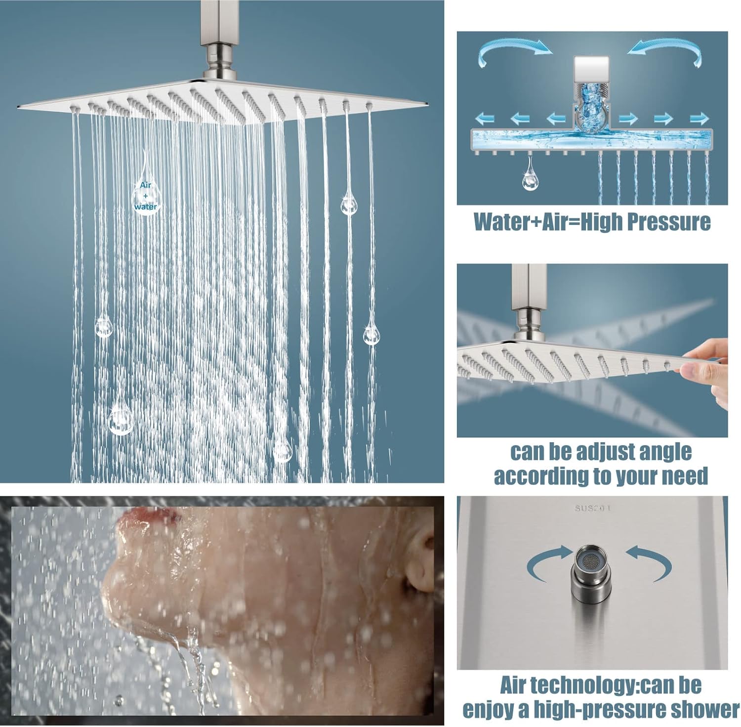 Aolemi Robinet D'évier De Salle De Bain à 3 Trous En Nickel Brossé De 20