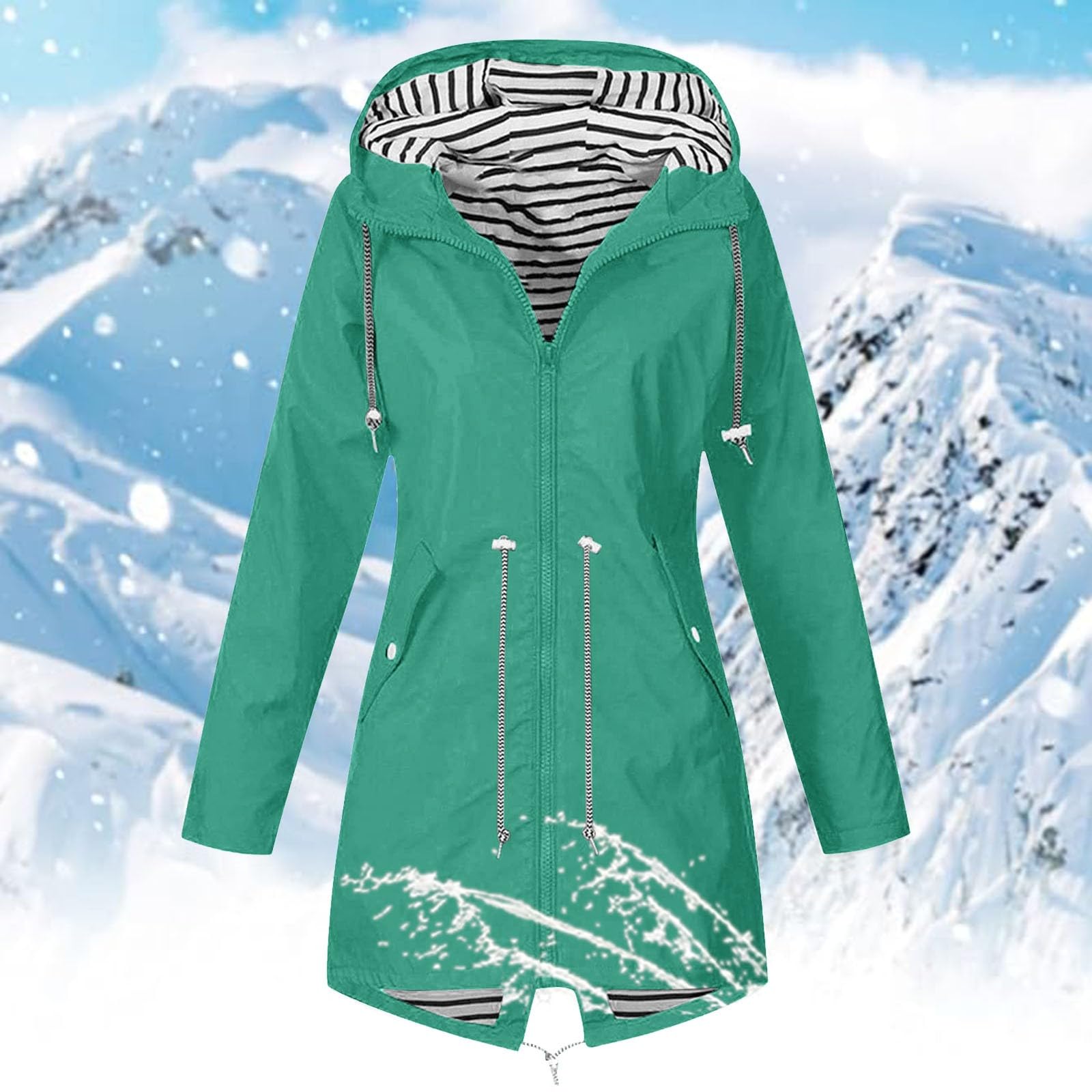 Genérico Impermeable Mujer-Chaqueta Impermeable SóLida Para Mujer Abrigo Suelto Con Capucha Y Resistente Al Para Exteriores Talla Grande